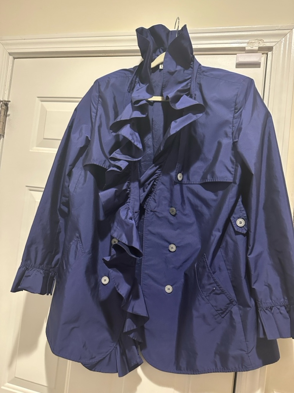 Carlisle Royal Blue Ruffle Front Jacket